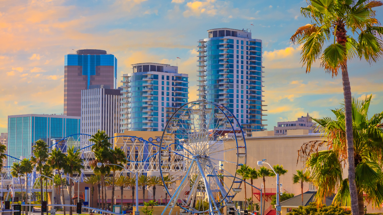 Downtown Long Beach skyline and waterfront