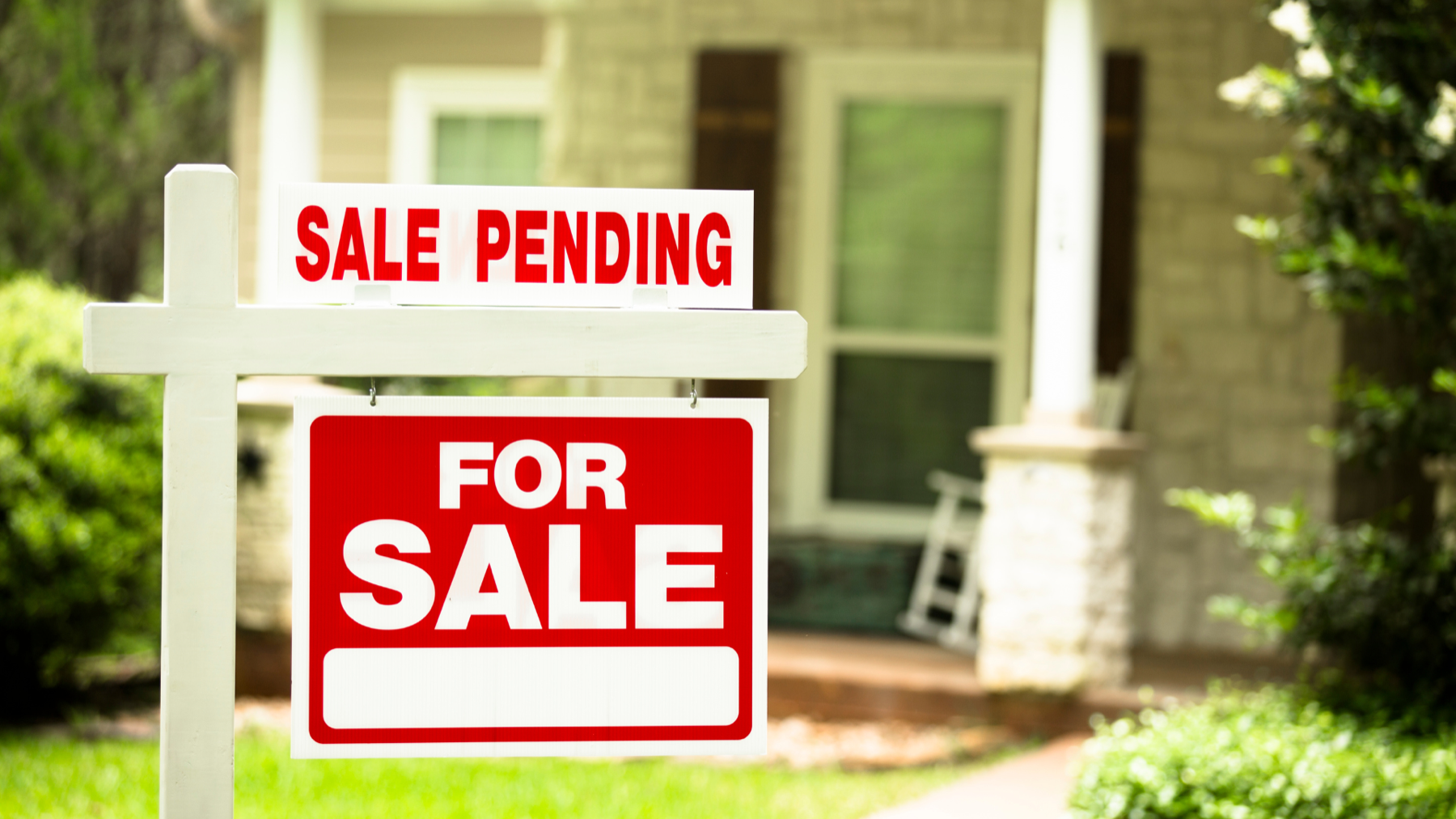 Sale pending sign in front of a home for California sellers planning a next-home purchase